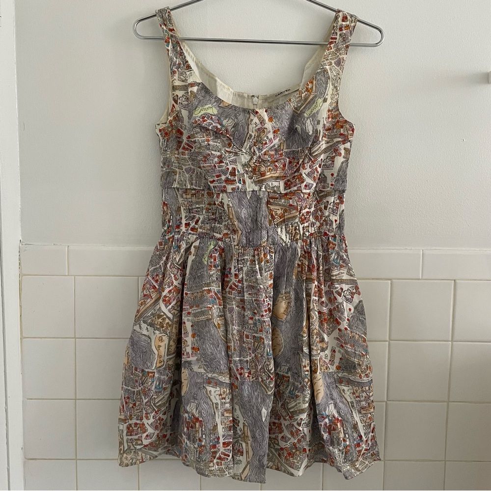 Carven Paris map print mini dress - Picture 2 of 4